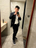 高哥增高板鞋男士网面休闲鞋子百搭新款轻便男鞋舒适隐形内增高运动鞋 黑色7cm 0832988XH 37 实拍图
