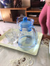 乐美雅冷水壶玻璃凉水壶水杯家用大容量耐热水壶饮料果汁扎壶 冰蓝鸭嘴壶（1.3L） 实拍图
