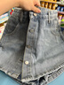 红蜻蜓 防走光高腰牛仔短裤女a字裤裙2025年夏季新款女士热裤宽松短裤裙 蓝色短款 S 实拍图