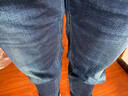 巴鲁特（Brloote）速干牛仔裤男时尚猫须棉弹力吸湿透气舒适百搭休闲九分裤 深蓝（长裤款） 180/88A 实拍图