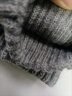 领迷风羊驼绒半指手套男士冬季保暖五指毛线针织漏指半截露指学生写字冬天骑行 浅灰色 实拍图