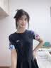 李宁（LI-NING）泳衣女连体裙式修身显瘦游泳衣舒适透气温泉度假泳装088 黑色M 实拍图