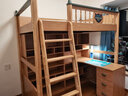韩穆上下桌儿童床交错式双层床两层上下铺床多功能组合小户型高低床 1200*1900 爬梯+高架床+书柜+书台书柜+床垫 实拍图