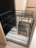 太和樱花304不锈钢橱柜调味拉篮 纳米黑厨房橱柜拉蓝置物架调料拉篮调味篮 黑纳米450柜体适合内宽420以上 底轨道 实拍图