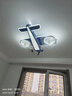 米族 创意卡通儿童灯飞机造型风扇灯现代简约儿童房个性卧室吸顶灯 蓝色战斗机【75CM】无极+精灵 实拍图
