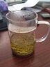 雅集男士玻璃杯 加厚耐热家用泡茶杯 带把有盖过滤水杯子  450ml（红檀木底/月牙茶隔） 实拍图