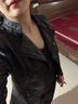 拓涩（TUOSE） 皮衣 秋季新款女装韩版修身显瘦立领短款黑色百搭外套机车皮夹克 黑色  常规 XL 实拍图