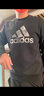 阿迪达斯（adidas）男装 25夏季新款运动服跑步舒适休闲时尚长袖卫衣套头衫 大LOGO/单层透气/黑红色 XL 码 实拍图