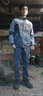 浩杰美依纯棉工作服套装男春秋长袖反光条工服定制户外建筑工地环卫劳保服 深灰浅灰双层套装 L /170 实拍图