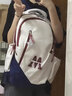 丛林鸟书包女高中大学生美式复古大容量背包韩版潮流百搭初中生双肩包男 白配红蓝【小狗+链徽章随机】 实拍图