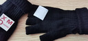 瑞莱奥 手套冬季男士时尚纯色半指毛线手套字母保暖漏指骑行外卖手套学生办公打字手套 黑色 均码 实拍图