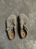 BIRKENSTOCK勃肯德国进口男女款牛皮绒面革软底Boston包头拖鞋 灰色常规版0560771 39 实拍图
