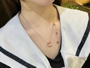 法蔻项链女满钻圆轮小蛮腰锁骨链送老婆生日礼物送女友送老婆 玫瑰金色满钻圆轮 (链子已升级) 实拍图