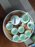 澳爵斯（AOJUESI） 整套紫砂陶瓷功夫茶具套装家用茶杯 便携竹制干泡茶盘储水茶台 02款：天青定窑盖碗（大青盘） 实拍图
