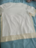米子旗国潮风短袖t恤女2025新款夏季纯棉半袖宽松版情侣装男 蓝字6915胸前大 杏色 XL 120-130斤 实拍图