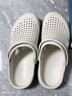 TOPULAIFU 凉鞋男洞洞鞋男 2022夏季时尚韩版休闲拖鞋男户外涉水海边包头沙滩鞋潮 0916-米白 44 实拍图