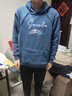 宾宇兄弟卫衣男帽衫男士连帽套头外套加绒青少年宽松大码学生保暖衣卫衣 加绒英文孔雀蓝 3XL 155-170斤 实拍图