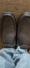 骆驼（CAMEL）皮鞋男商务休闲鞋秋冬季真皮高端加绒一脚蹬牛皮爸爸鞋子男士 G14A545711  棕色 42 实拍图