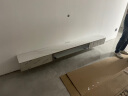 美木之家 悬空电视柜茶几组合客厅轻奢壁挂式墙柜简约小户型岩板电视机柜 电视柜220*25*19cm（一体岩板） 暖白色 实拍图