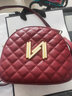 红谷包包女2025新款牛皮单肩手提包菱格贝壳包时尚斜挎女包 酒红 实拍图