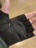 罗维利特 男女士麂皮绒手套骑车秋冬季棉保暖摩托车开车学生写字 黑色半指 均码 实拍图