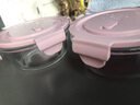欣美雅耐热玻璃饭盒微波炉专用碗保鲜盒学生玻璃碗带盖泡面碗水果盒密封 落樱粉400毫升*2+保温包+餐具 实拍图