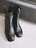 达芙妮短靴女英伦风弹力靴瘦靴靴子粗跟中筒短靴后拉链女鞋 黑色 36 实拍图