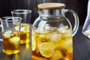 诗米乐 冷水壶凉水壶玻璃茶壶耐热烧水壶煮泡茶壶果汁壶大容量凉白开壶 单壶 1.25升（竹盖款） 实拍图