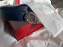 菲拉格慕（Ferragamo）男士腰带板扣腰带商务皮带双面可用【带宽约3.5cm 675542 694426银扣/黑蓝色 105码（适合腰围3尺 - 3尺2） 实拍图
