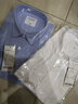 BLACKMONDAY短袖衬衫男夏季新款韩版修身纯棉免烫牛津纺商务休闲方领纯色衬衣男 白色 M/170 实拍图