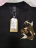 简拓 2022夏季新品薄款中国风刺绣仙鹤纯棉短袖T恤 学生情侣装体恤男大码半袖衫 2012黑色 XL码(140-160斤) 实拍图