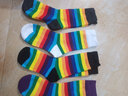 雀喜美袜子女彩虹袜秋冬款糖果色ins日系袜子女中筒袜潮网红长袜 彩虹袜D组合自选或随机发货 均码 实拍图
