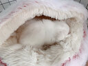 KimPets猫窝四季通用宠物小猫咪屋被子冬季保暖猫狗窝冬天用品封闭式猫床 柔制水晶绒（咖啡色） 柔软包裹 直径40cm，适合10斤内宠物 实拍图