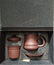 尊壶 紫砂杯茶杯茶水分离手工茶具带过滤办公水杯泡茶器礼物教师节礼 竹报平安四件杯 枣红泥 420ml 实拍图