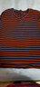 妃丽慕尚（FEILIMUSHANG）2025夏季新款正肩V领条纹短袖T恤女韩版宽松显瘦遮肚半袖上衣 35条纹-咖啡色 2XL 建议130-145斤 实拍图