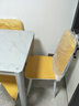 栢罗 餐桌椅组合北欧大理石纹钢化玻璃餐桌椅组合饭店饭桌家用小户型 白玻璃+6黄色椅 120cm 120*70*75(高) 实拍图