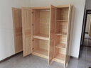 顾虎可定制松木大衣柜2米四门儿童实木衣橱带裤架对开门原木大板直拼 环保水性漆 160宽55深195高（清漆） 实拍图