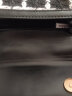 酷奇袋鼠（KUQIDAISHU）小香风黑白格子包包女2023新款高级感百搭小方包单肩手提斜挎包 黑色+黑色小煤球挂件 晒单实拍图