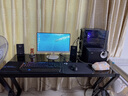哆咔 简约现代 电脑桌台式钢化玻璃书桌学生学习桌子写字网红主播桌子 黑+黑（店长推荐加固款 140*60*75 实拍图