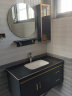 慈安悦 浴室柜组合简约现代圆镜智能卫浴柜卫生间洗手洗脸盆洗漱台套装 深空灰100圆镜款加边柜 100cm 实拍图
