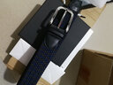 曼邦（MANBANG）编织腰带男帆布皮带真皮弹力松紧高尔夫休闲牛仔裤布裤带送礼 MBP0217银扣01啡间蓝 105cm （适合腰围2尺5-2尺6） 实拍图