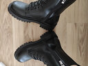 强人女靴侧拉链气质平跟马丁靴加绒保暖时尚女短靴 JDB263009 黑 36 实拍图