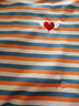 红蜻蜓 短袖t恤女新款2025年春夏季女装纯棉短袖女条纹女士打底上衣衫 橘色 M 【建议90-105斤】 实拍图