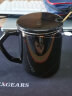 传旗陶瓷马克杯420ml带勺盖咖啡杯水杯子茶杯办公室茶杯牛奶杯 黑色 实拍图