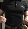 GEKM 速干运动POLO衫男紧身衣肌肉健身上衣兄弟健身教练工服 黑色 M 【建议125-135斤左右】 实拍图