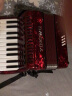 鹦鹉（YINGWU）鹦鹉键盘手风琴三四排簧老字号手风琴初学入门演奏厂家直接发货 8贝斯红色 实拍图