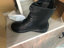 敏蔻头层牛皮经典原宿马丁靴女英伦风小皮鞋复古学生短靴女 黑色【侧拉链单里】 单层 39 实拍图