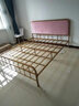 麦族绒布铁艺床加粗加厚1.5 1.8米双人床现代简约轻奢网红公主铁架床 金色+粉红色绒布靠背 裸床 150*200cm 实拍图