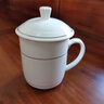 天泽（TIAN ZE）茶杯陶瓷杯子白瓷会议瓷杯带盖水杯金边商务办公杯会议杯定制logo 景式杯--带金边 实拍图