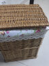 金柳 家居收纳筐脏衣篮篓收纳篮藤编有盖储物箱 浅蒸柳+玫瑰花里布 小号 实拍图